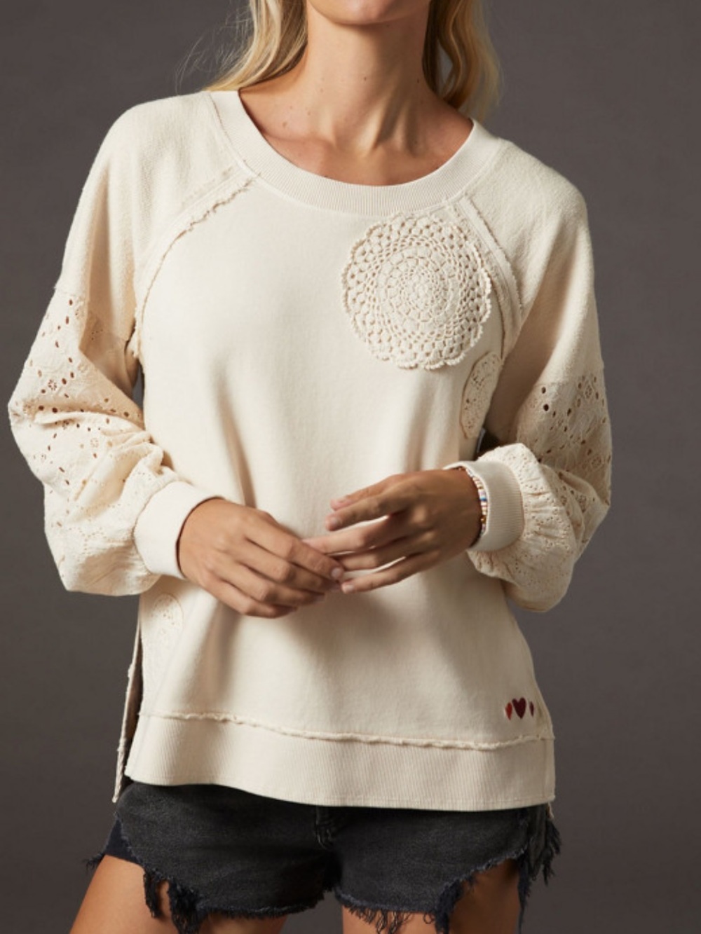 Pilcro Doily Oversized Sweatshirt S
